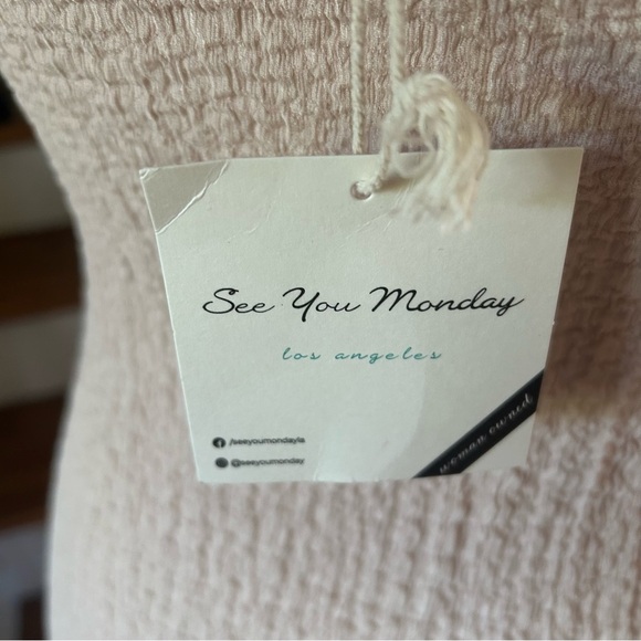 NWT See You Monday LA Beige Halter Bodycon   Beach Cover up/Dress size M Travel - Picture 5 of 11